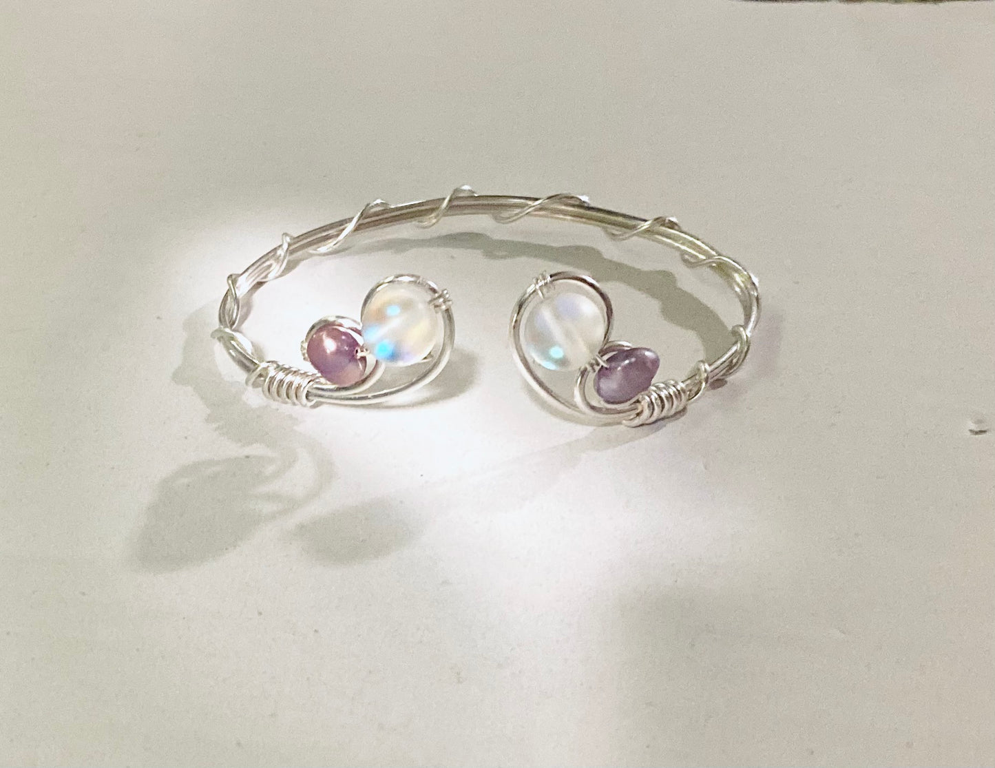 The Siren's Gem Cuff — Gemstone & Pearl Wire-Wrapped Cuff